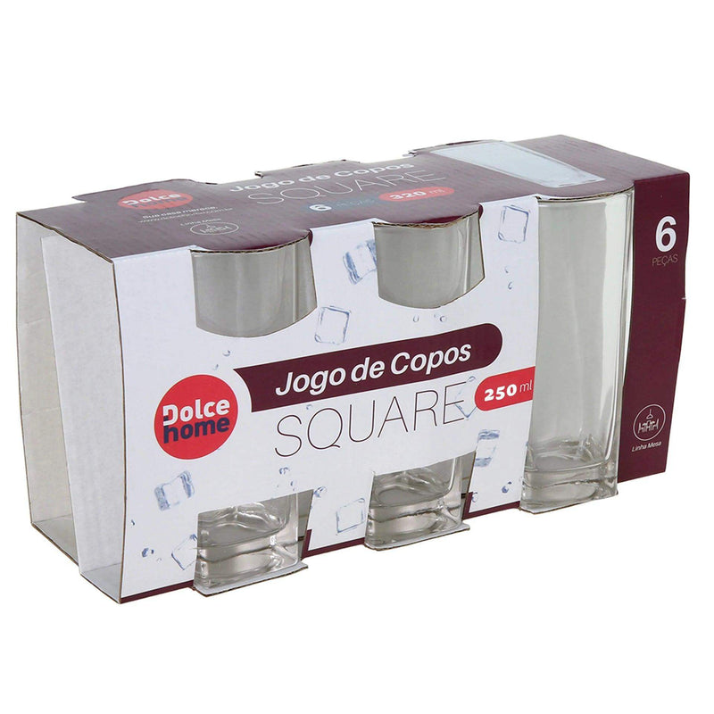 Jogo De Copos De Vidro 250 ml - Kit C/06